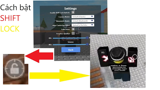 Cách bật shift lock trong roblox chi tiết nhất