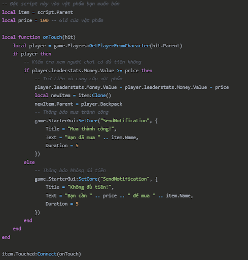 Code sử dụng GUI đơn giản