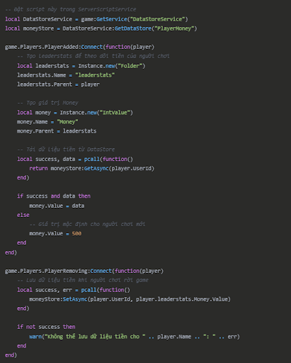 Code tích hợp hệ thống tiền tệ