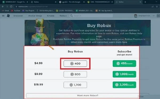 Cách nạp roblox trên máy tính 