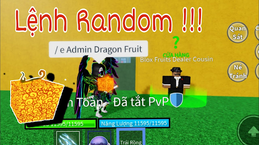 Cách nhập lệnh random Blox Fruit