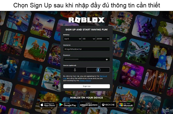 Cách đăng ký Roblox tương đối đơn giản